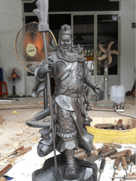 Quan công - gỗ mun sừng - 42cm - 18cm - 18cm